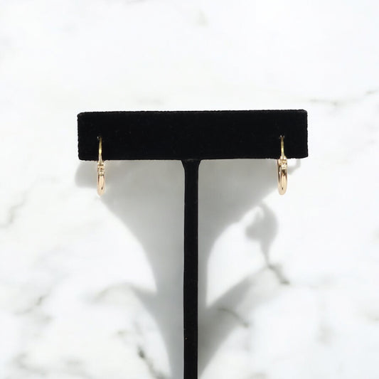 10K YG Luxury Hoop Earrings / 1gr / 0.5in /