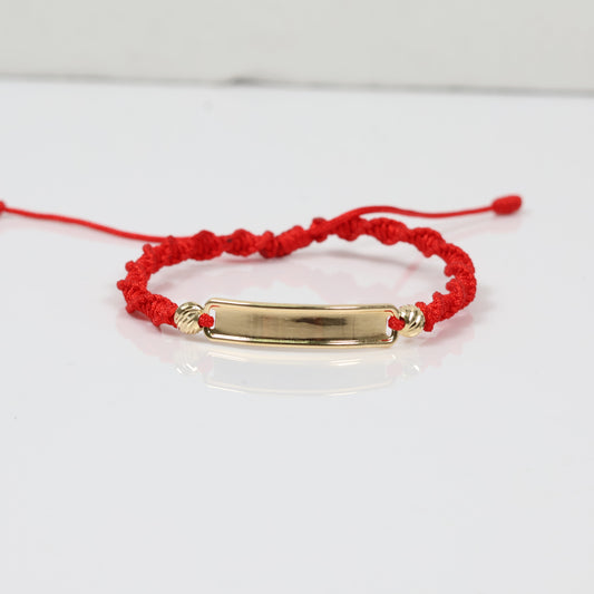 18K YG Baby Name Plate - Diamond Cut Balls Bracelet Tejido / 1.2gr / 5mm  /