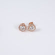 14K RG Lab Diamond Luxury Round Stud Earrings / 3.45gr / 10mm / 3.80Ct Lab / VS / F