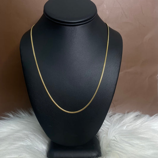 14K YG Mini Cuban Chain / 4.94gr / 1.7mm / 18in /