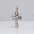 10K 2 Tone Lab Diamond Cross With Certificate Pendant / 6.56gr / 2in / 3.44 CTTW Lab VS / E-F