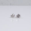 14K WG Lab Diamond Solitaire Round With Certificate Stud Earrings / 1.32gr / 6mm / 2 CTTW Lab VS / E-F