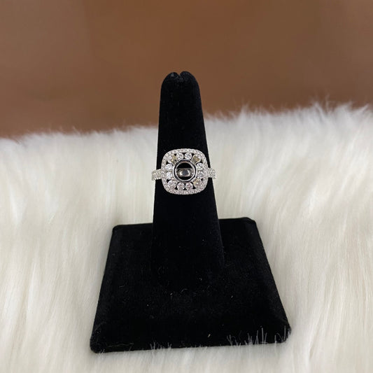 14K White Gold Diamond Fashion Wedding Setting No Stone Engagement Ring 1.50Ct/2.5Moissa / 6.2gr / Size 6