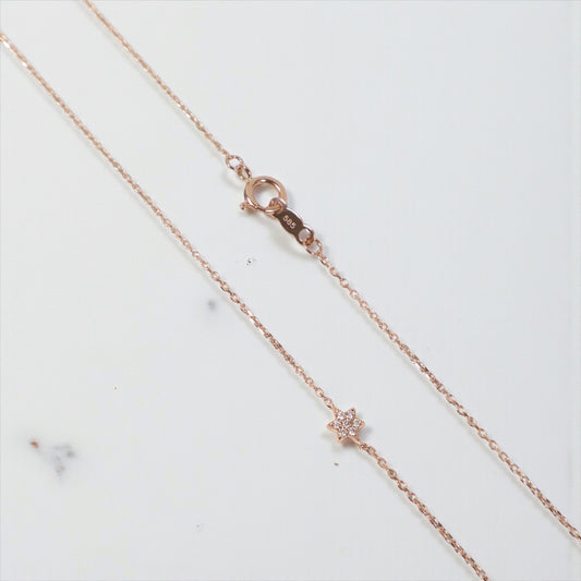 14K RG Diamond Star Set Jewelry / 2.47gr / 1mm / 18in / D-0.35Ct