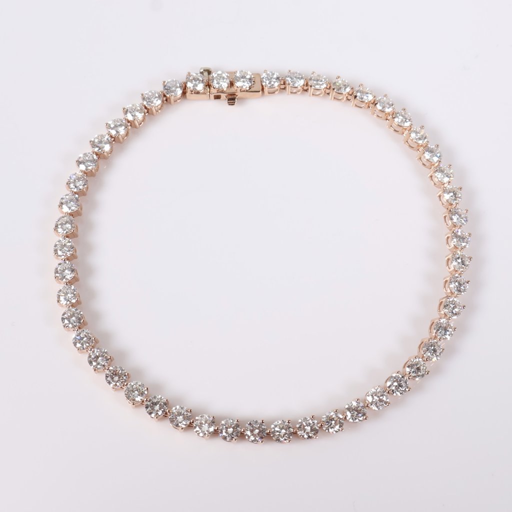 14K RG Lab Diamond Tennis Bracelet / 5.77gr / 3.3mm / 7in / 5.53Ct Lab / VS / F