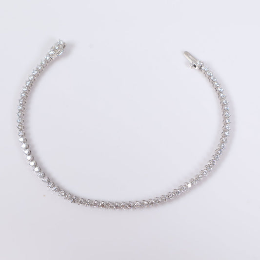 14K WG Lab Diamond Tennis Bracelet / 5.7gr / 3mm / 7in / 3.77Ct Lab / VS / F