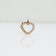 14K YG Heart Style Cuban Pendant / 1.3gr / 0.7in / White Zircons