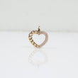 14K YG Heart Style Cuban Pendant / 1.3gr / 0.7in / White Zircons