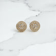 10K YG Diamond Triple Round Luxury Stud Earrings / 1.45gr / 8mm / D 0.40Ct