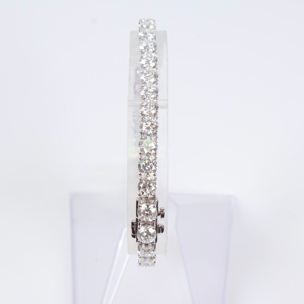 14K WG Lab Diamond Tennis Bracelet / 7.4gr / 3.7mm / 7in / 9.37Ct / VS / F