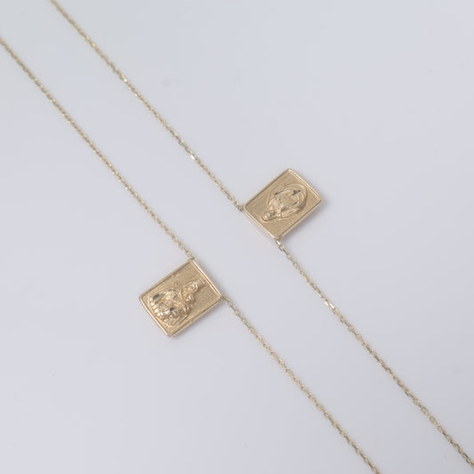 14K YG Scapular Chain / 4.35gr / 0.8mm / 30in /