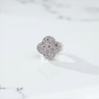 10K WG Reverse Diamond Clover Rings / 6.86gr / Sz 7 / D-1.25Ct