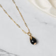 14K YG Vintage Set Jewelry / 3.83gr / 1.7mm / 16in / Black Stone