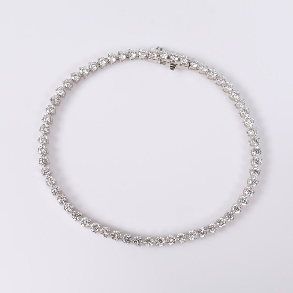 14K WG Lab Diamond Tennis Bracelet / 5.52gr / 3mm / 7in / 3.77Ct Lab / VS / F