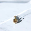 14K Yellow Gold Letter R Circle Pendant With Zirconia / 1.2gr