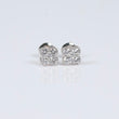 14K WG Lab Diamond Clover Stud Earrings / 1.24gr / 8mm / 0.97 CTTW Lab VS / E-F