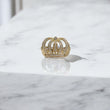 10K YG Crown Rings / 9.53gr / Sz 11 / White Zircons