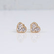 14K YG Lab Diamond Heart Stud Earrings / 1.93gr / 8mm / 0.96 CTTW Lab VS / E-F