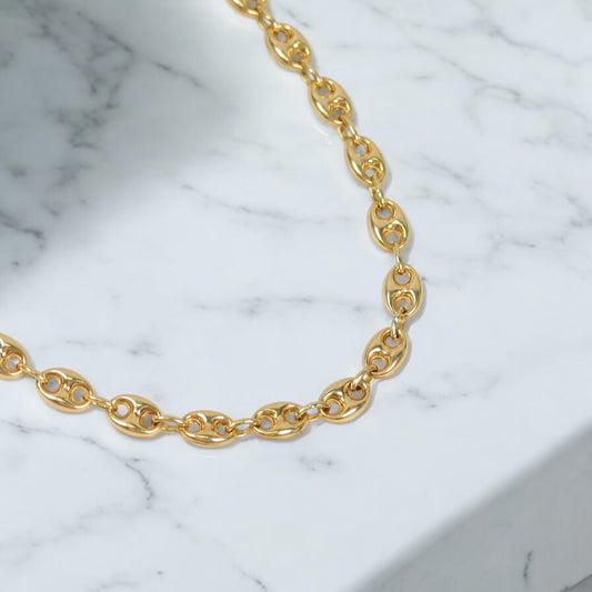 18K YG Gc Link Chain / 28.8gr / 7mm / 24.5in /