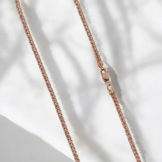 10K YG Moon Ice Chain / 14.4gr / 3.3mm / 18in /