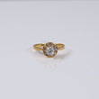 14K YG Solitaire Round Rings / 3gr / Sz 7 / White Zircons