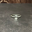 14K White Gold Lab Diamond Emerald Cut Engagement Ring 1.29Ct Lab Dia Vs / 2.09gr / Size 6 3/4
