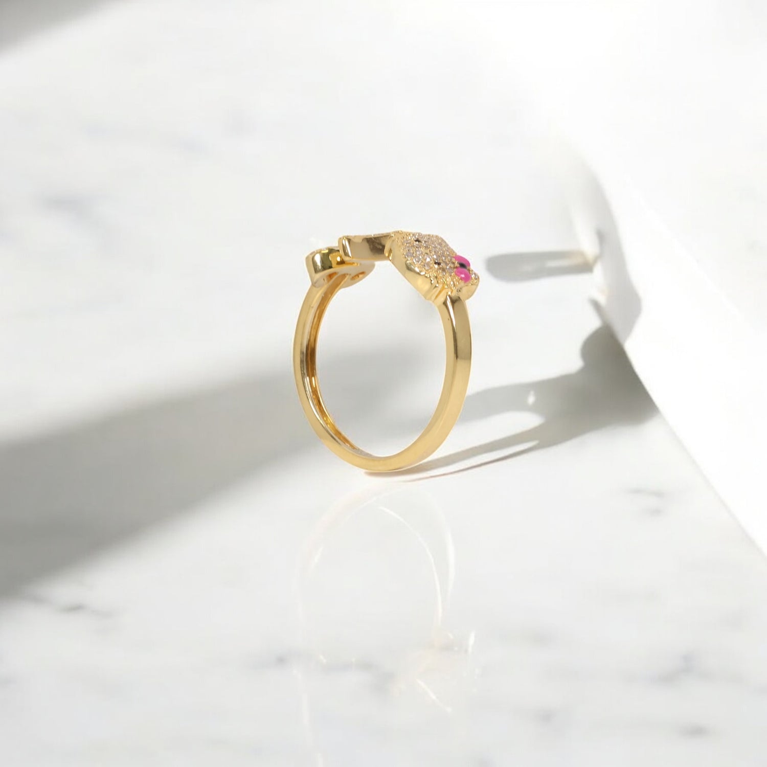 10K YG Diamond HK - Letter N Rings / 2.5gr / Sz 7 / 0.14Wt Dia