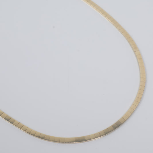 14K YG Flat Snake Chain / 11.7gr / 3.4mm / 18in /