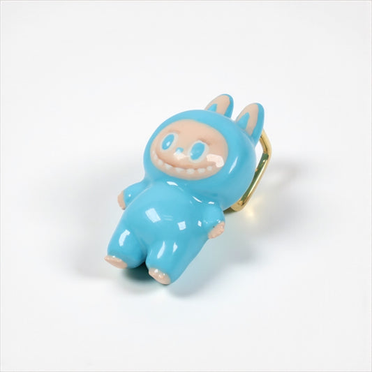 10K YG Sky Blue Labubu Pendant / 5.7gr / 0.9in /