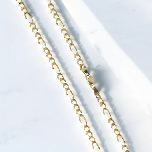 14K Yellow Gold Figaro Chain / 10.7gr / 4.4mm / 18in