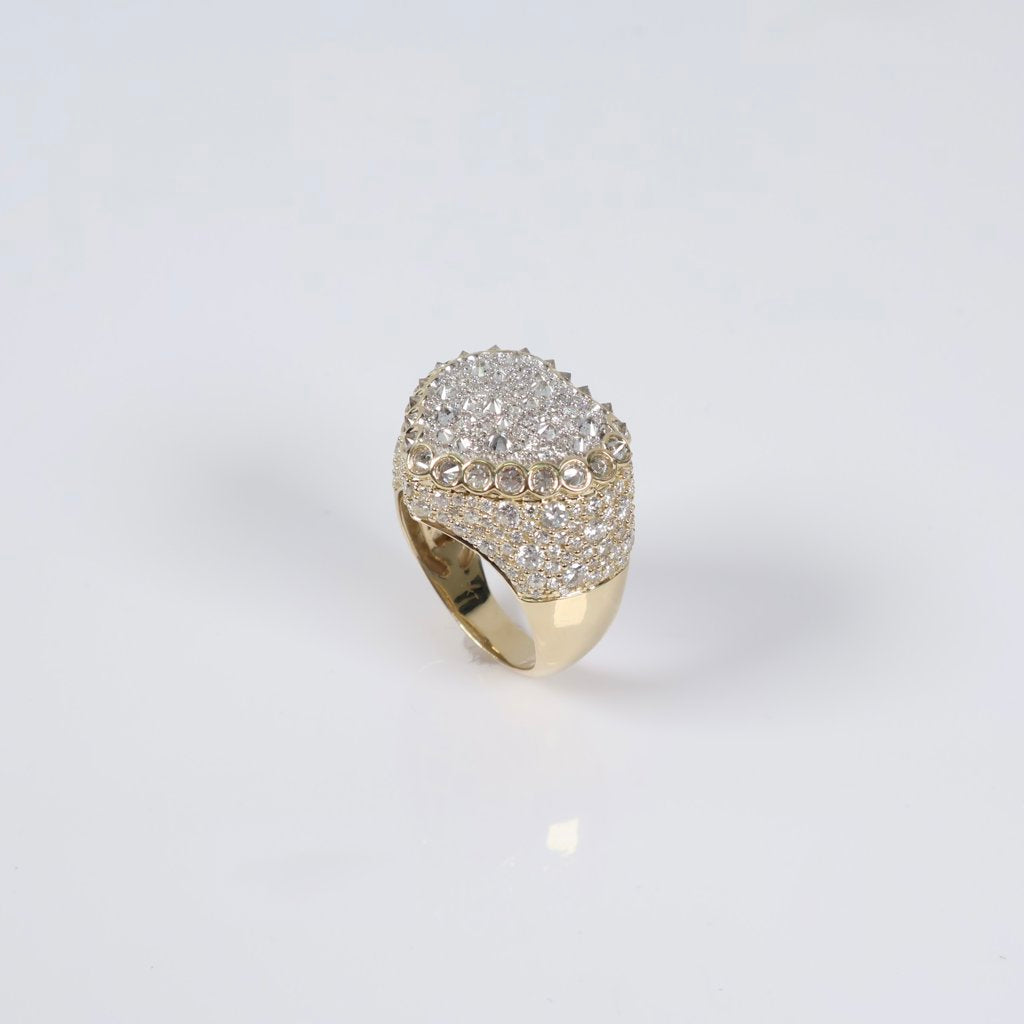 10K YG Diamond Heart Reverse Ring / 7.92gr / Sz 7 / 3.75Ct / VS2-SI / G-H