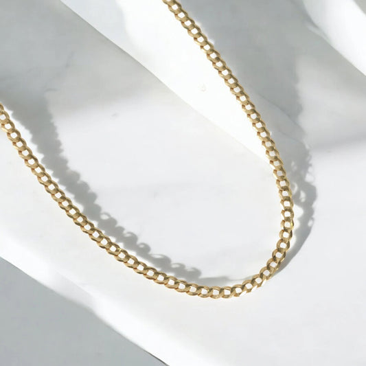 10K Yellow Gold American Cuban Link Chain / 4gr / 3.7mm / 18in