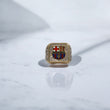 14K YG FCB Football Club Rings / 9.88gr / Sz 10 1/4 / White Zircons