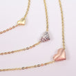 14K 3 Tone 3 Little Hearts Chain / 9.9gr / 1.7mm / 18in /