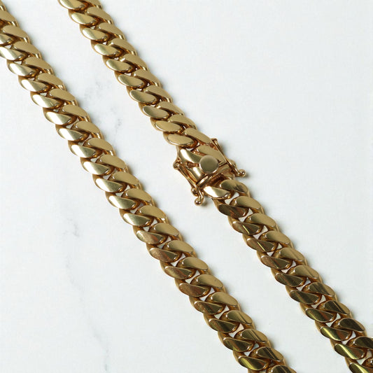 10K YG Cuban Links Chain / 194.3gr / 11.2mm / 24in /