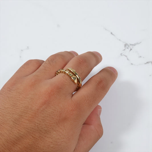 14K YG Snake Rings / 3.9gr / Sz 10 /