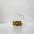 14K Yellow Gold Vintage Ring With Zircons / 9.2gr / Size 10