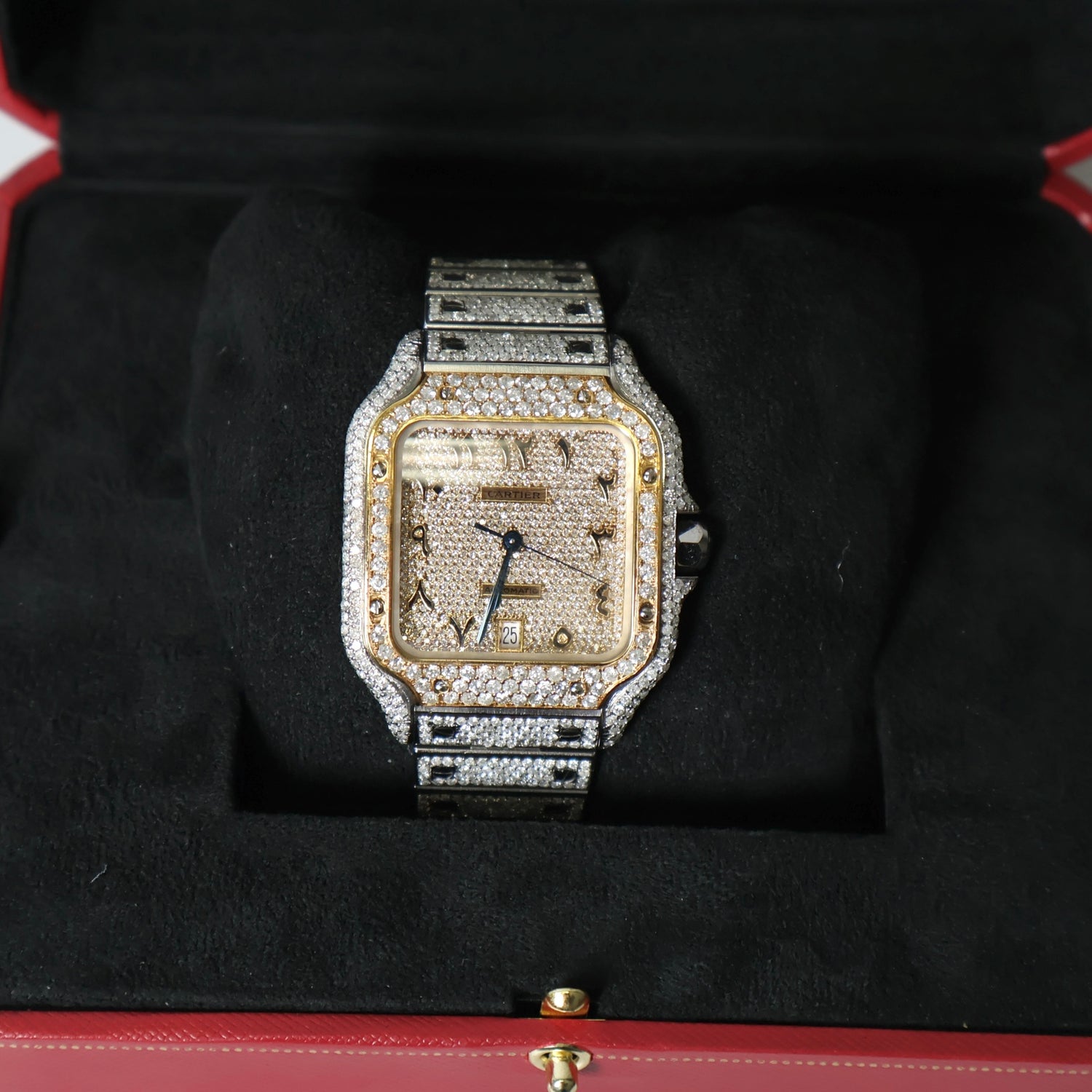 Watch Cartier Santos Bustdown Yellow Gold Arabic Dial Watch / 40mm / Ct Dia