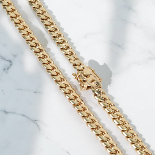 14K YG Cuban Links Chain / 147.47gr / 9mm / 24in /