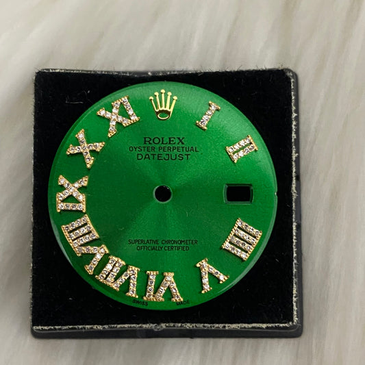 Rolex Face Green Diamond Letter Aftermarket Ct