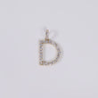 14K YG Lab Diamond Letter D Pendant / 1.25gr / 1in / 0.66 CTTW Lab VS / E-F