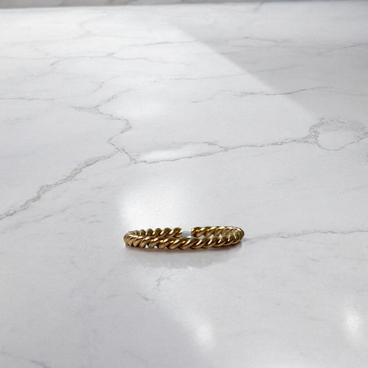 18K Yellow Gold Rope Ring / 1.6gr / Size 5