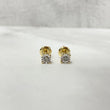 10K Yellow Gold Diamond Round Fashion Stud Earrings 0.10Ct Dia / 1.11gr / 4mm