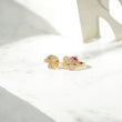 10K YG Diamond HK - Letter D Rings / 2.42gr / Sz 6 3/4 / 0.14Wt Dia