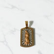 18K Three Colour Gold Virgen Guadalupe Pendant With Zircons / 12.6gr
