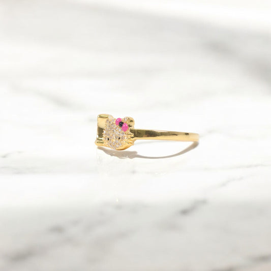 10K YG Diamond HK - Letter A Rings / 2.49gr / Sz 7 / 0.14Wt Dia