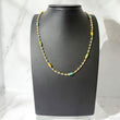 18K Yellow Gold Rustic Cylinder-Military Balls Diamond Cut Chain Colored Rubber / 8.1gr / 4mm / 18in