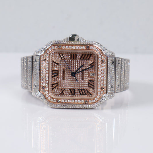 Cartier Santos Bustdown 2 Tone Rose Watch / 40mm /