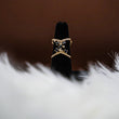 Diamonds Ring 14K Yellow Gold With Sapphire / 3.2gr / Size 7.5