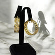 14K Yellow - White Gold Fashion Hoop Earrings / 11.9gr